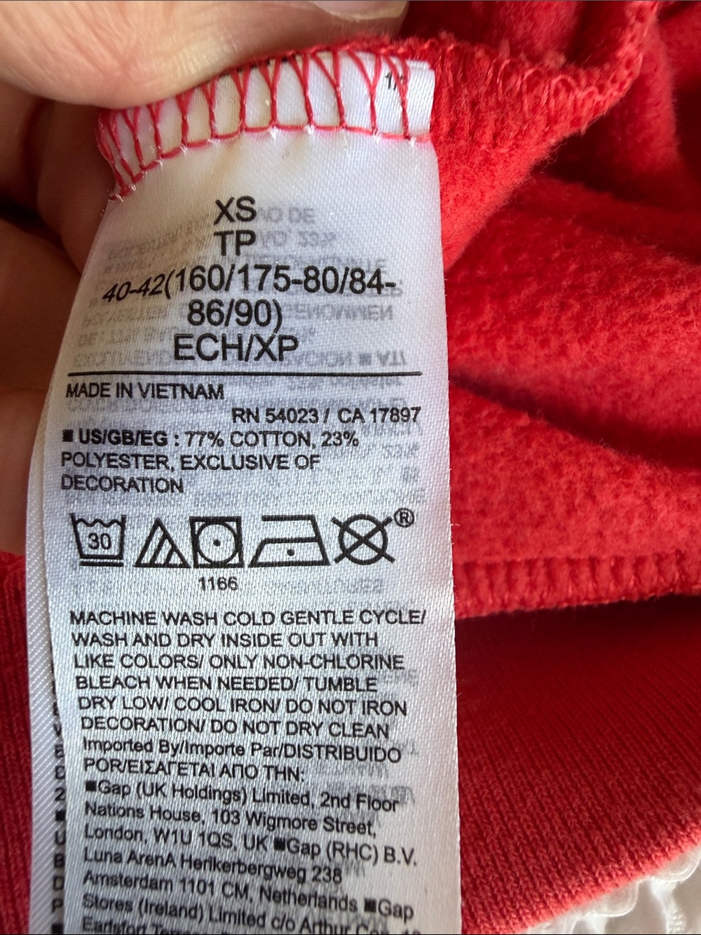 GAP Kids Red Logo Crew Sweatshirt with Black Trim - Picture 4 of 7